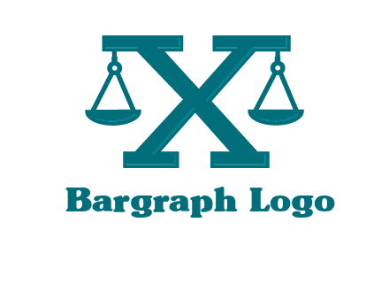 legal scale on letter X logo