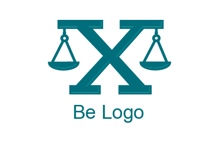 legal scale on letter X logo