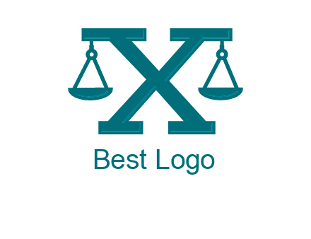 legal scale on letter X logo