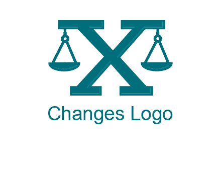 legal scale on letter X logo