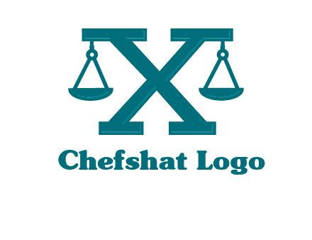 legal scale on letter X logo