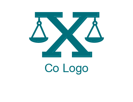 legal scale on letter X logo