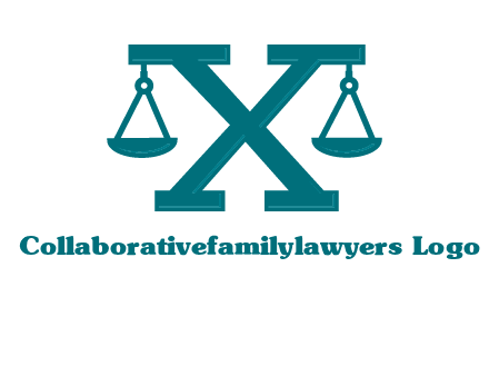 legal scale on letter X logo