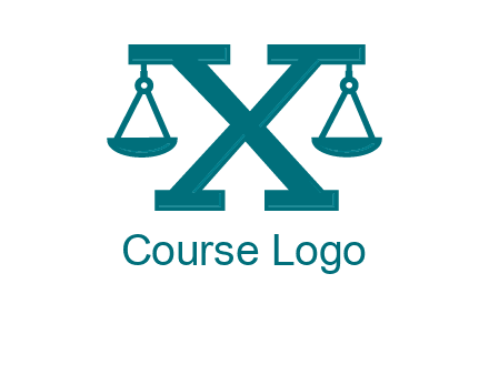 legal scale on letter X logo