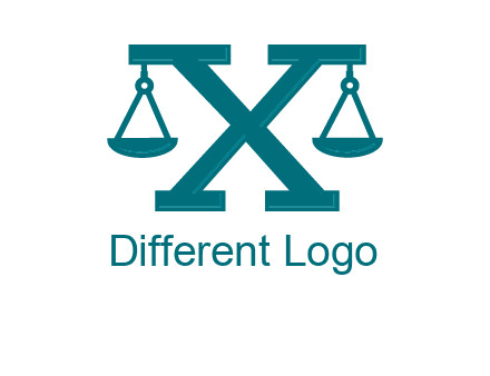 legal scale on letter X logo
