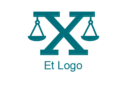 legal scale on letter X logo
