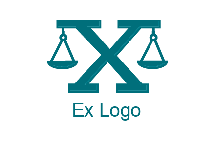 legal scale on letter X logo