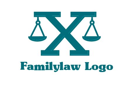 legal scale on letter X logo