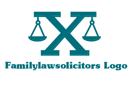 legal scale on letter X logo