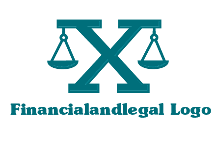 legal scale on letter X logo