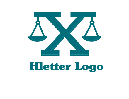 legal scale on letter X logo