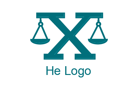 legal scale on letter X logo