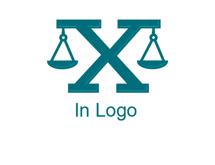legal scale on letter X logo