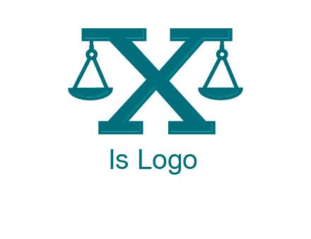 legal scale on letter X logo