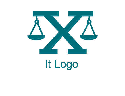 legal scale on letter X logo