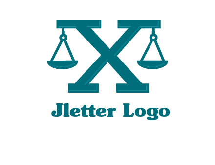 legal scale on letter X logo