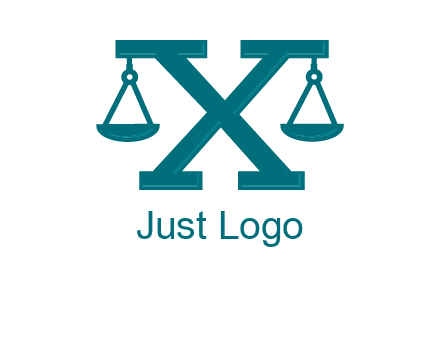 legal scale on letter X logo
