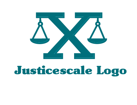 legal scale on letter X logo