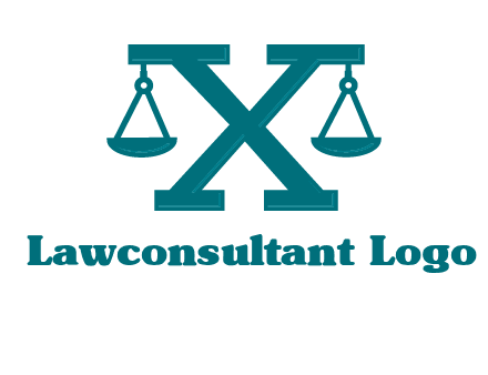 legal scale on letter X logo