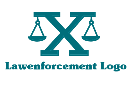 legal scale on letter X logo