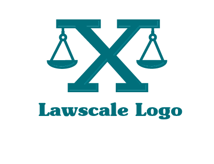 legal scale on letter X logo