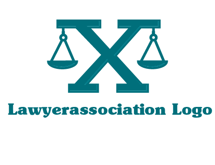 legal scale on letter X logo