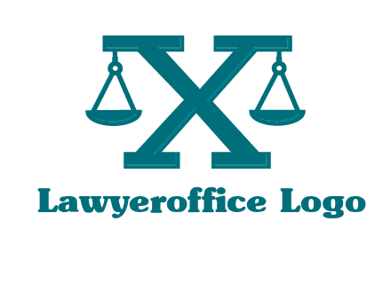 legal scale on letter X logo