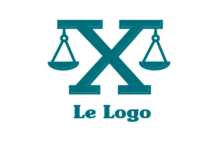 legal scale on letter X logo