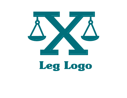 legal scale on letter X logo