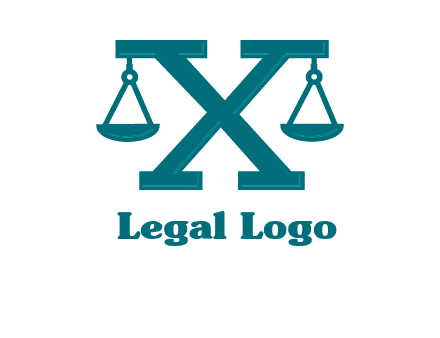legal scale on letter X logo