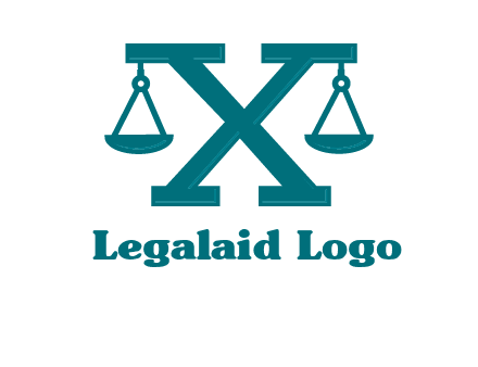 legal scale on letter X logo