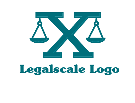 legal scale on letter X logo