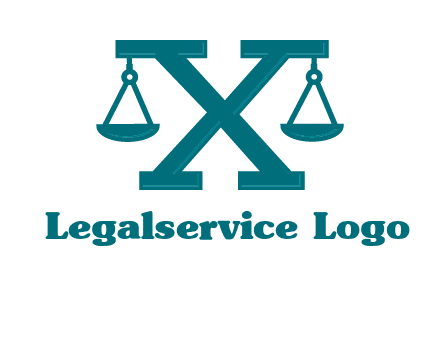 legal scale on letter X logo