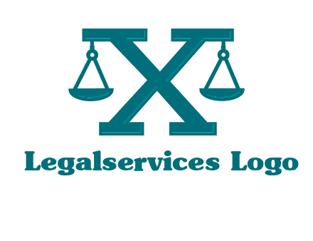 legal scale on letter X logo