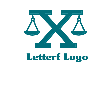 legal scale on letter X logo