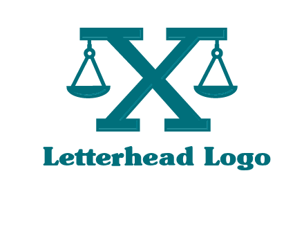 legal scale on letter X logo