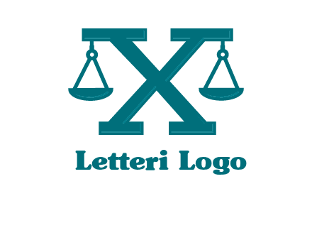 legal scale on letter X logo