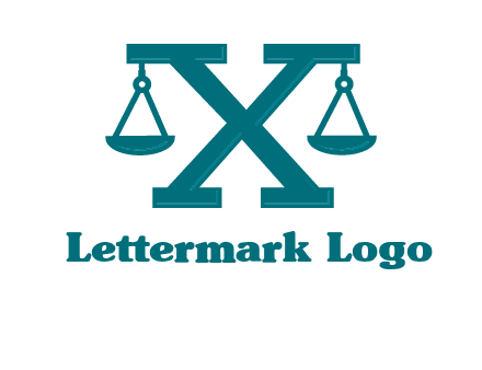 legal scale on letter X logo
