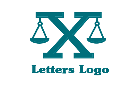 legal scale on letter X logo