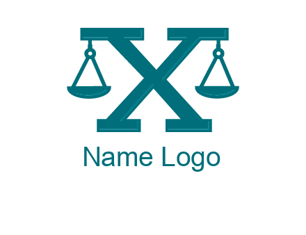 legal scale on letter X logo