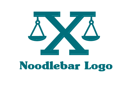 legal scale on letter X logo