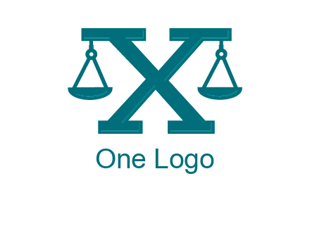 legal scale on letter X logo