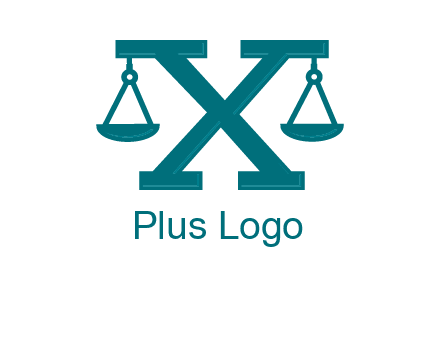 legal scale on letter X logo