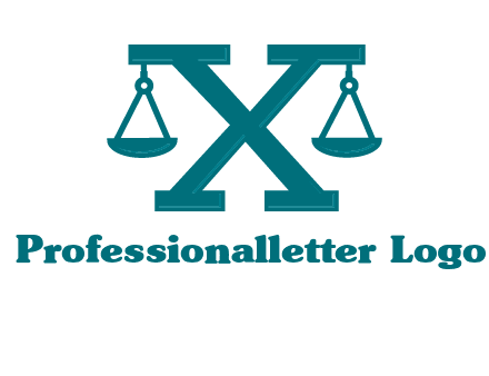 legal scale on letter X logo