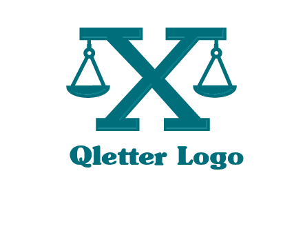 legal scale on letter X logo