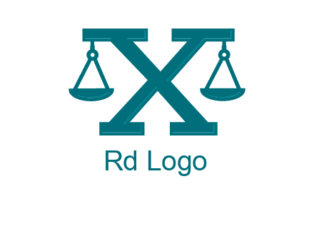 legal scale on letter X logo