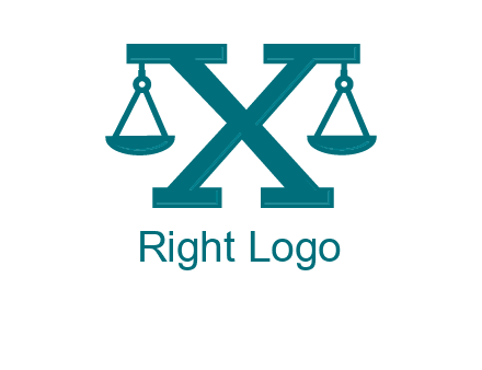 legal scale on letter X logo