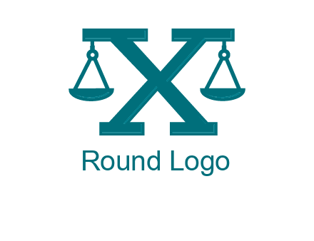 legal scale on letter X logo