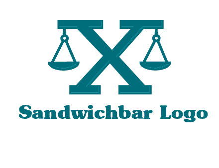 legal scale on letter X logo