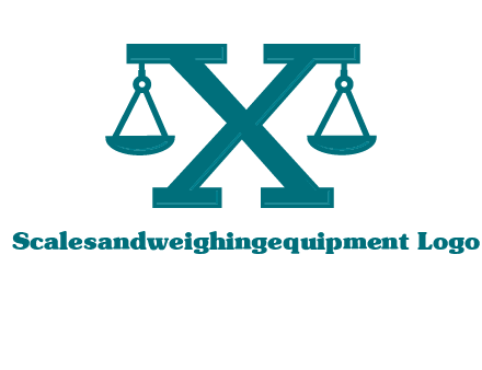 legal scale on letter X logo